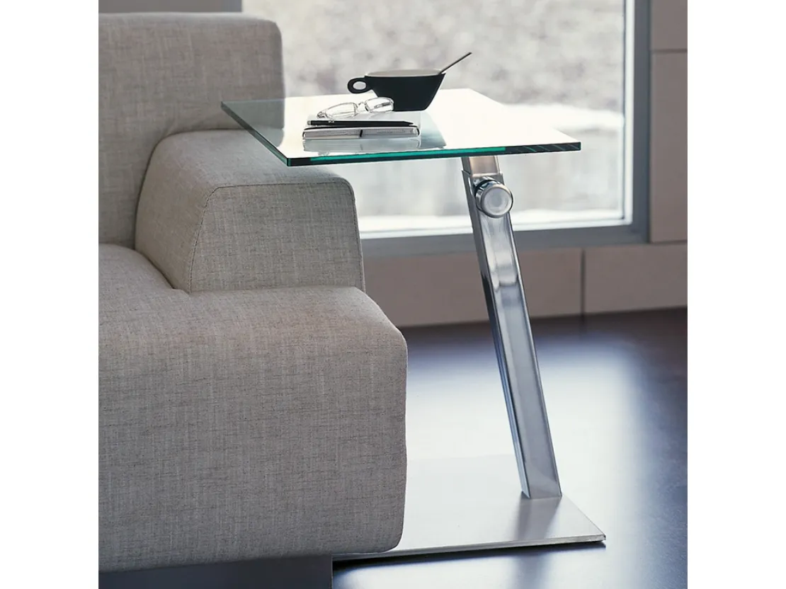 Tavolino in vetro e acciaio inox Lap di Cattelan Italia
