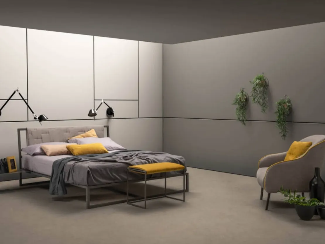 Letto matrimoniale con testiera Frame di Bside