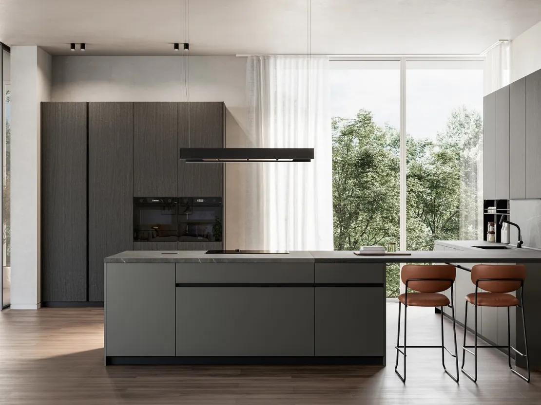 Cucina Moderna con penisola Time 03 di Arredo3